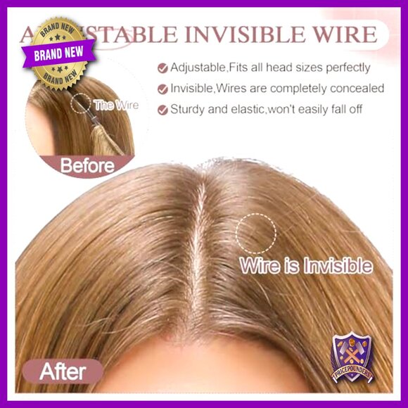 Real Human Hair Halo Extensions, 12 Inch Wavy, Adjustable Invisible Wire